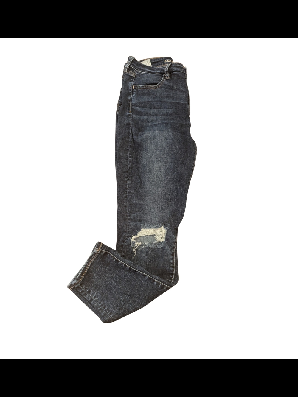 EUC American Eagle Women 12 Short Super Hi-rise jegging jean distressed stretch